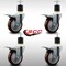 Service Caster 4'' SS Maroon Poly Swivel 1-7/8'' Expanding Stem Caster Set Total Lock Brake, 4PK SCC-SSEXTTL20S414-PPUB-MRN-178-4 - alternate 4